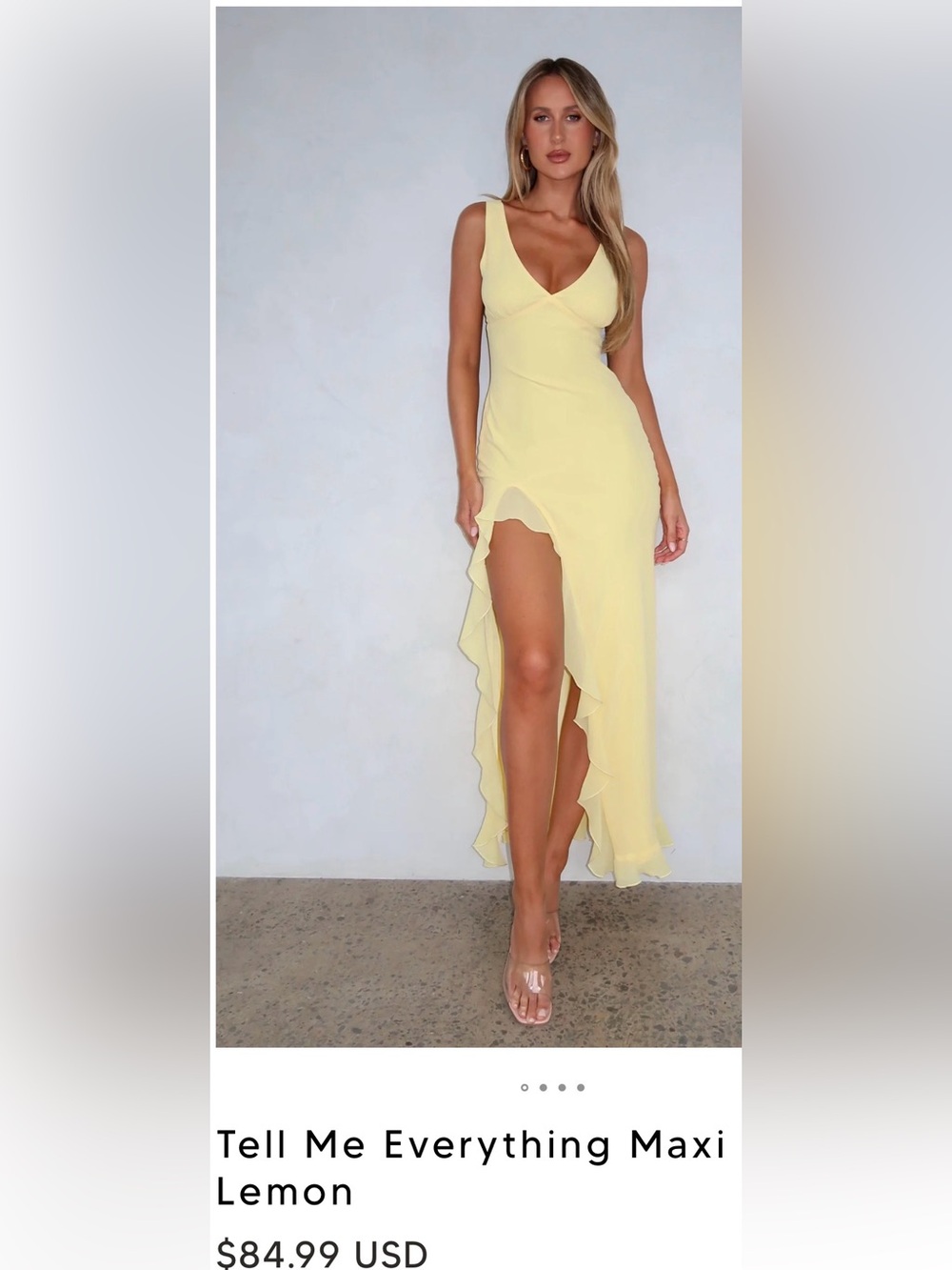 Tell Me Everything Maxi Dress - Lemon